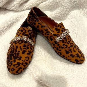 Leopard Print Loafers with Jewels
